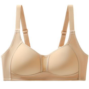 Bezrabotni sportski grudnjak, bez žice, prozračan pamuk-miješavina, lagan i tanak, 3/4 košarice s tankim oblikovanim košaricama, stražnji zatvarač s tri reda kopči, fiksne naramenice