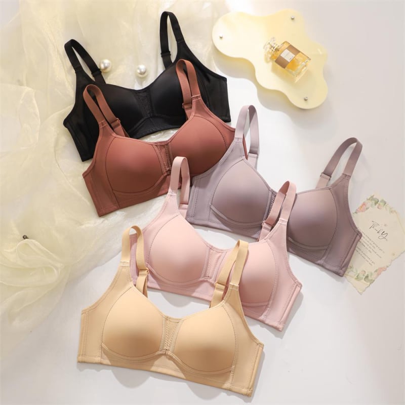 Bezrabotni sportski grudnjak, bez žice, prozračan pamuk-miješavina, lagan i tanak, 3/4 košarice s tankim oblikovanim košaricama, stražnji zatvarač s tri reda kopči, fiksne naramenice