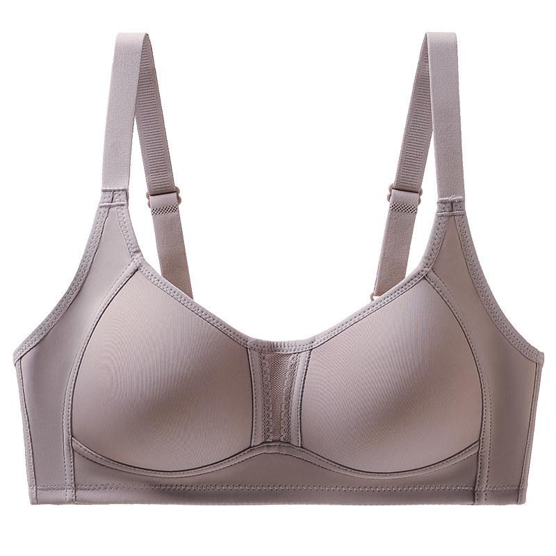 Bezrabotni sportski grudnjak, bez žice, prozračan pamuk-miješavina, lagan i tanak, 3/4 košarice s tankim oblikovanim košaricama, stražnji zatvarač s tri reda kopči, fiksne naramenice