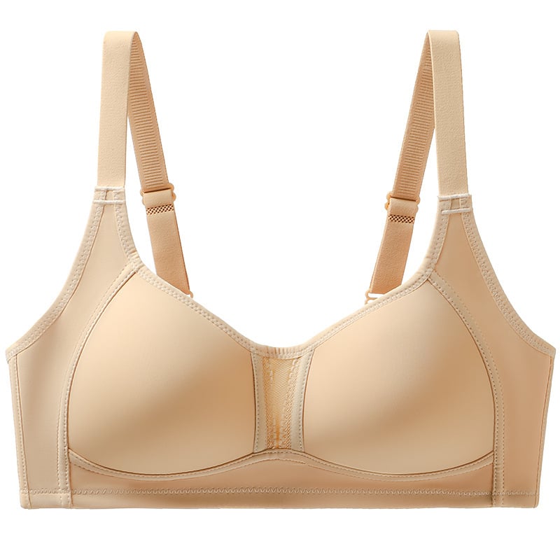 Bezrabotni sportski grudnjak, bez žice, prozračan pamuk-miješavina, lagan i tanak, 3/4 košarice s tankim oblikovanim košaricama, stražnji zatvarač s tri reda kopči, fiksne naramenice