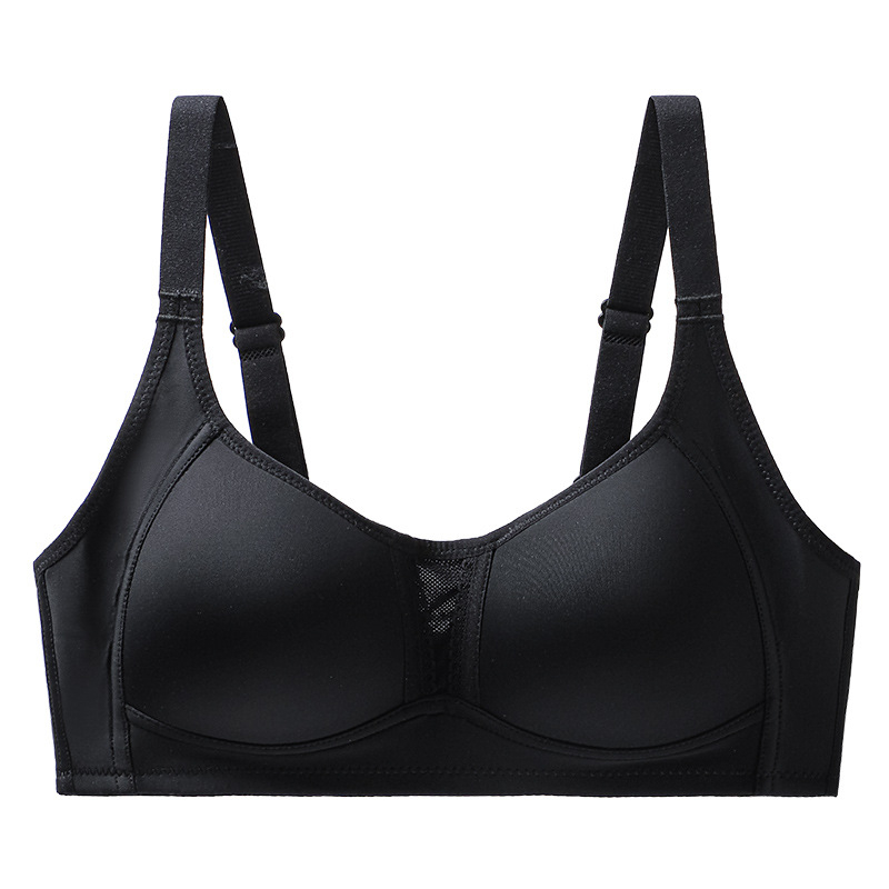 Bezrabotni sportski grudnjak, bez žice, prozračan pamuk-miješavina, lagan i tanak, 3/4 košarice s tankim oblikovanim košaricama, stražnji zatvarač s tri reda kopči, fiksne naramenice