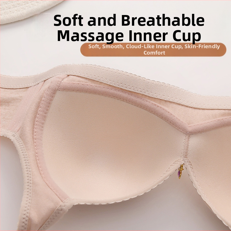 Σουτιέν μεγάλου μεγέθους χωρίς μεταλλικά εξαρτήματα, 3/4 κύπελλο, καλύματα από σπόγγο, πολυεστερικό ύφασμα, σταθερά διπλά ιμάντες, πίσω κούμπωμα με τρεις σειρές