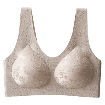 Sutien în stil vestă, fără cusături, cu bretele fixe, cupă completă, cupă turnată subțire, material nylon