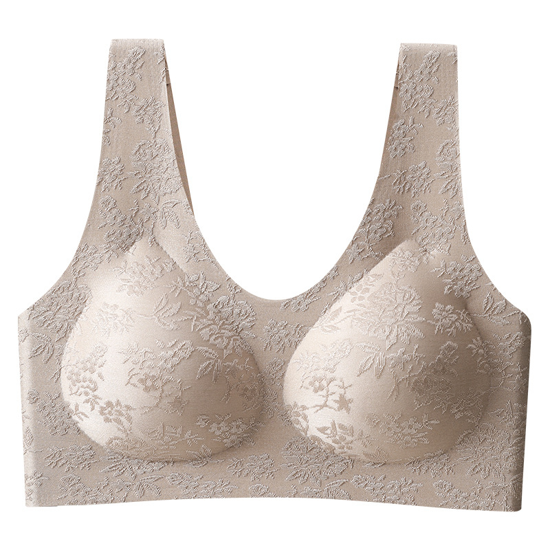 Sutien în stil vestă, fără cusături, cu bretele fixe, cupă completă, cupă turnată subțire, material nylon