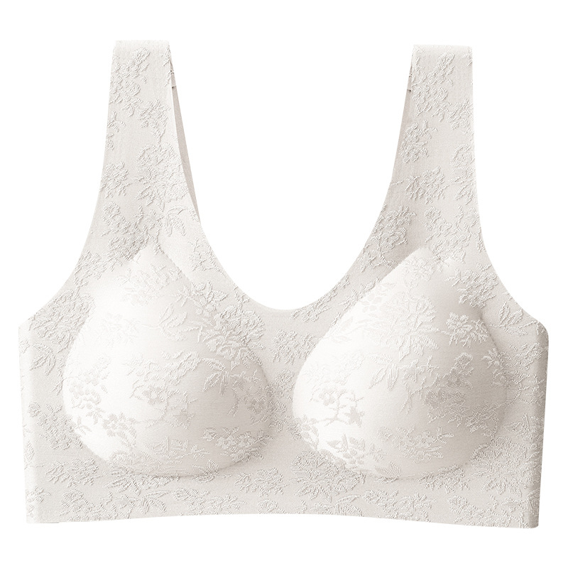 Sutien în stil vestă, fără cusături, cu bretele fixe, cupă completă, cupă turnată subțire, material nylon