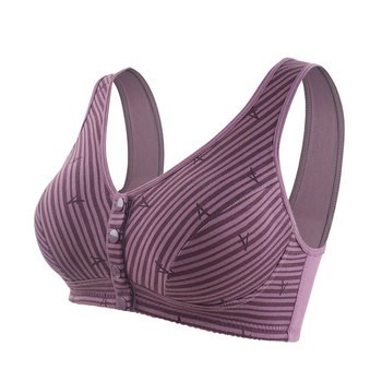 Grudnjak u stilu prsluka, bez žice, košarice 3/4, tanak oblikovan košarica, prednje kopčanje, prozračan materijal od poliestera i pamuka