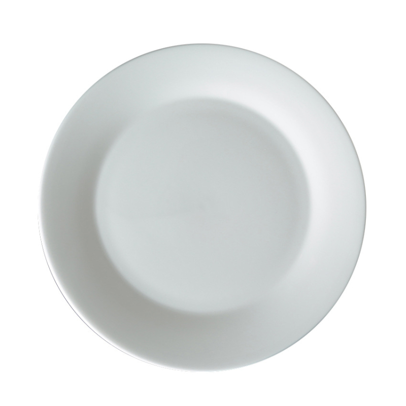 Bijeli porcelanski tanjur, okrugli tanjur za hotele i restorane, ravni tanjur