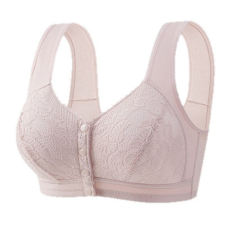 Sutien din bumbac cu cupă completă, închidere frontală și arc subțire