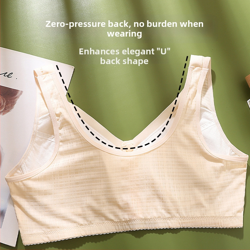 Bright плюс размер сутиен с предно закопчаване, безжичен, жилетен стил, нейлон с памучна подплата