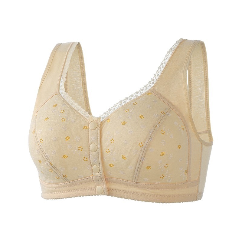 Sutien cu închidere frontală, Cupă 3/4, Cupă turnată subțire, Țesătură din bumbac