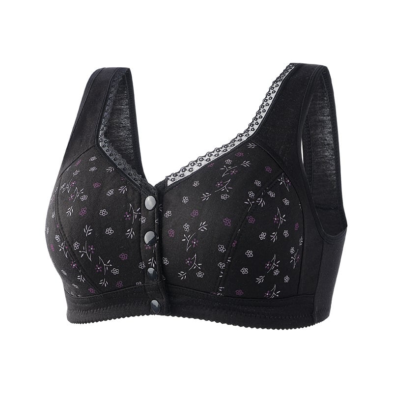 Sutien cu închidere frontală, Cupă 3/4, Cupă turnată subțire, Țesătură din bumbac