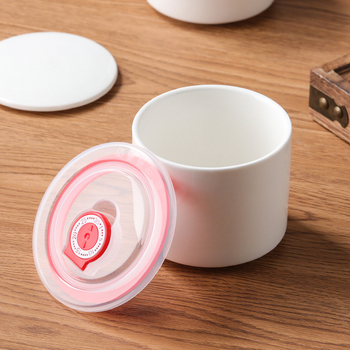 Keraamiline suppikarikas lameda kaanega hotellidele ja restoranidele, kaasaegne minimalistlik stiil, kohandamine saadaval