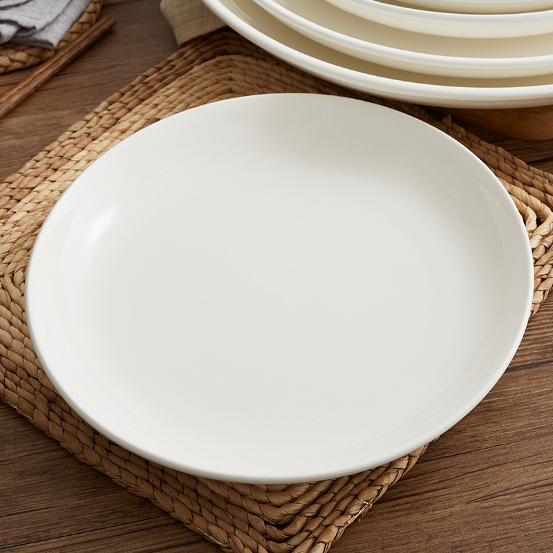 Bijeli keramički tanjuri za hotele i restorane, tanjuri za prženje i rižu, kućno magnezijsko porcelansko posuđe