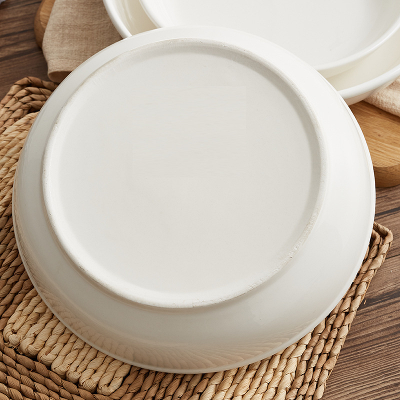 Bijeli keramički tanjuri za hotele i restorane, tanjuri za prženje i rižu, kućno magnezijsko porcelansko posuđe