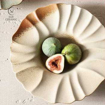 Pasta straw-hat plate, porculanski duboki tanjur, glaziran u pećnici, okrugli, moderni minimalistički stil