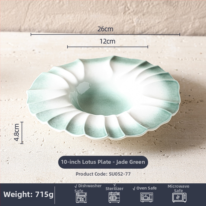 Pasta straw-hat plate, porculanski duboki tanjur, glaziran u pećnici, okrugli, moderni minimalistički stil