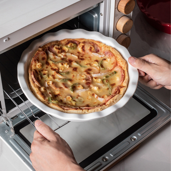 Keramički okrugli poslužavnik za mikrovalnu pećnicu – pladanj za pizzu i sirasto pečeno jelo