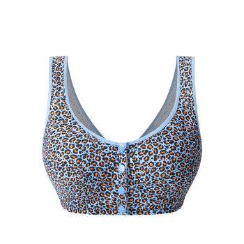 Sutien din bumbac, în stil vestă, închidere frontală, fără sârmă, mărime plus, cupă completă, cupă turnată ultra-subțire, suport spate respirabil