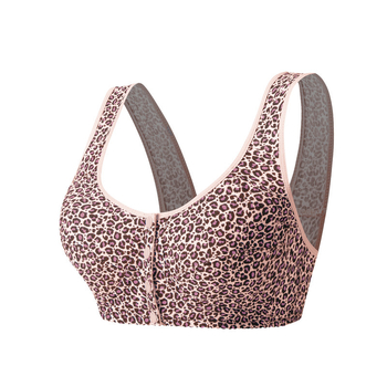 Sutien din bumbac, în stil vestă, închidere frontală, fără sârmă, mărime plus, cupă completă, cupă turnată ultra-subțire, suport spate respirabil