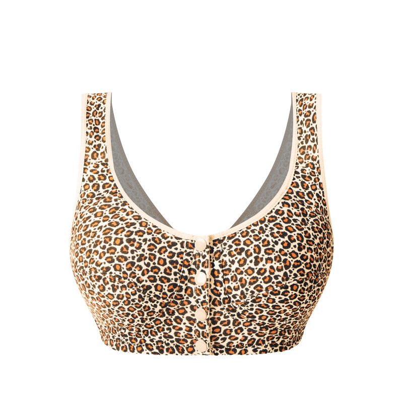 Sutien din bumbac, în stil vestă, închidere frontală, fără sârmă, mărime plus, cupă completă, cupă turnată ultra-subțire, suport spate respirabil