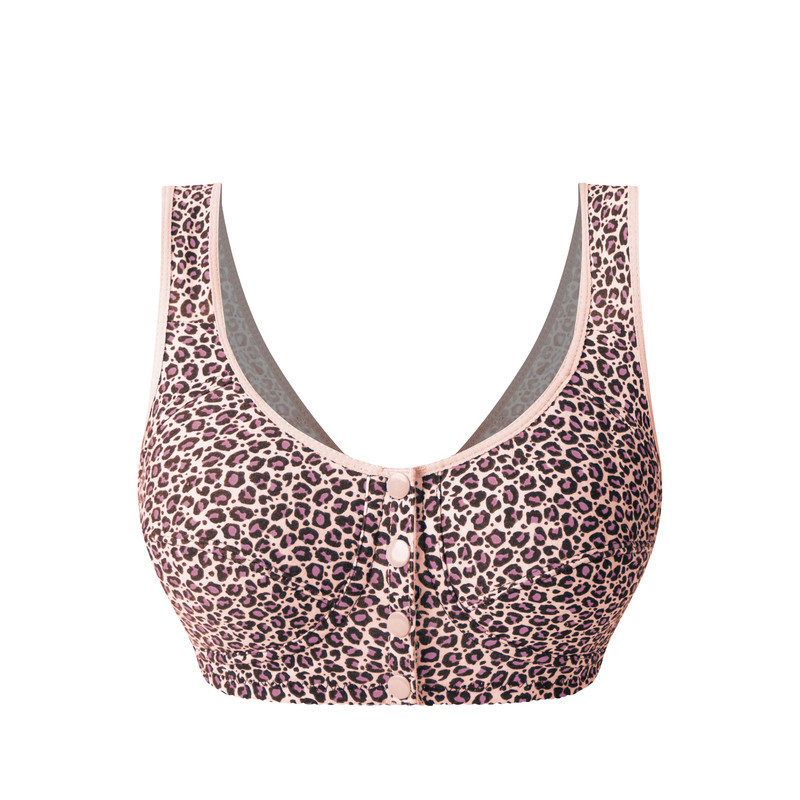 Sutien din bumbac, în stil vestă, închidere frontală, fără sârmă, mărime plus, cupă completă, cupă turnată ultra-subțire, suport spate respirabil