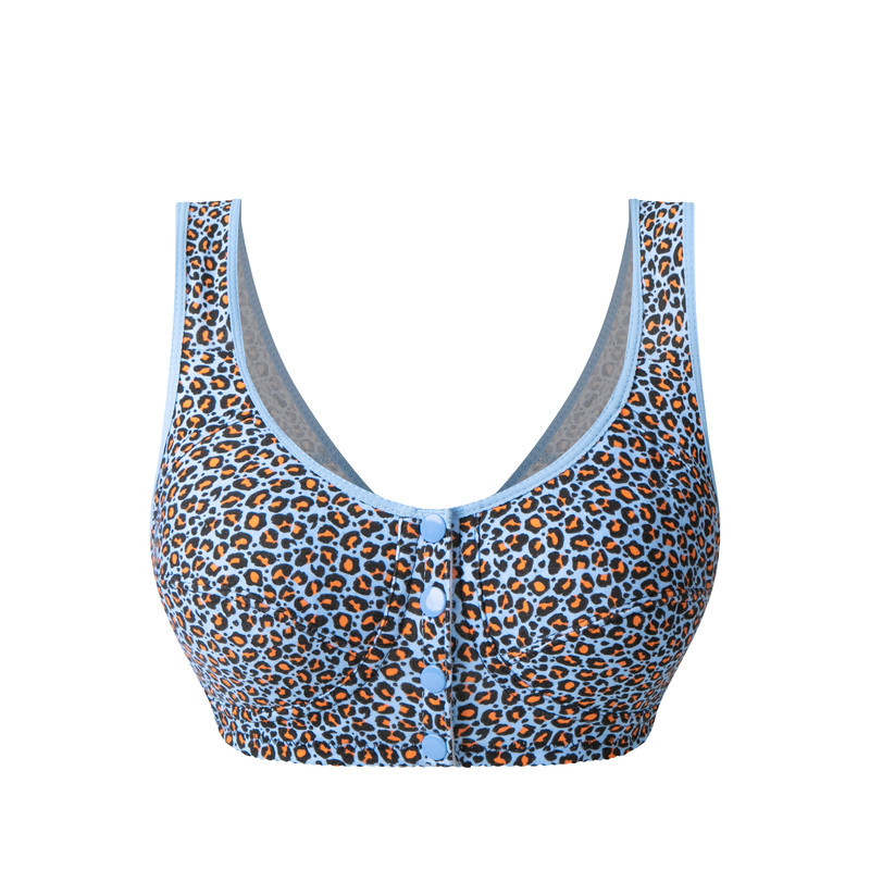 Sutien din bumbac, în stil vestă, închidere frontală, fără sârmă, mărime plus, cupă completă, cupă turnată ultra-subțire, suport spate respirabil