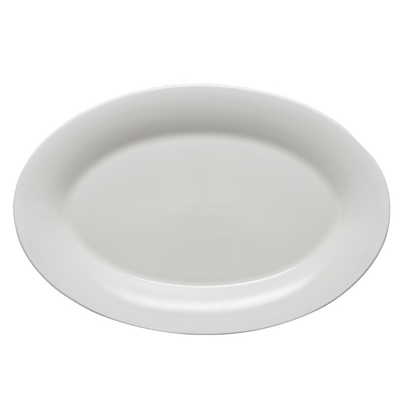 Dugi keramički tanjur u obliku ribe za sushi i kuhanje na paru, bijeli čvrsti porcelan, veliki format