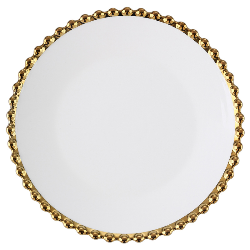 Porcelansko posuđe – okrugli tanjuri i zdjele, nordijski stil, elektroplirano rub, mogućnost prilagodbe