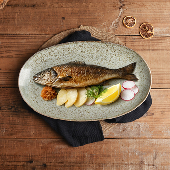 Kakel'i keramikast ovaalsed aurutatud kala taldrikud – kõrge kvaliteediga lauanõud, päritolu Čaozhou, keraamika, täiskasvanutele, kohandamine saadaval