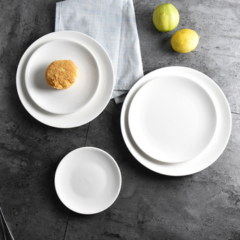 Porcelanska večernja ploča, okrugla plitka, mikrovalno sigurna, mogućnost ispisa logotipa, prilagodljivo