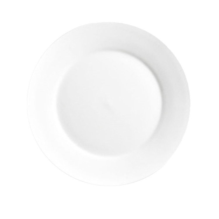 Porcelanska večernja ploča, okrugla plitka, mikrovalno sigurna, mogućnost ispisa logotipa, prilagodljivo