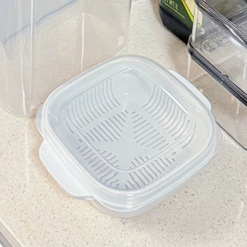 Kutija za skladištenje riže, kvadratna plastična, kapacitet 301–500 ml, jednoslojna, nije pogodna za mikrovalnu
