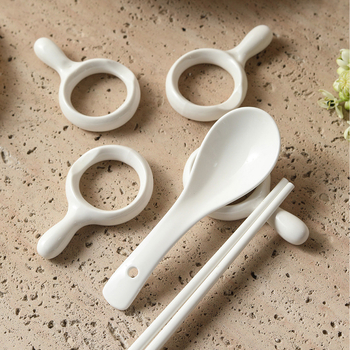 Suport porțelen pentru bețișoare, suport și pernă pentru bețișoare, stil modern minimalist pentru aranjarea mesei la hotel, origine Chaozhou, set din 1 piesă