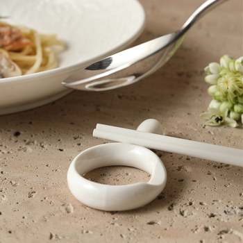 Suport porțelen pentru bețișoare, suport și pernă pentru bețișoare, stil modern minimalist pentru aranjarea mesei la hotel, origine Chaozhou, set din 1 piesă