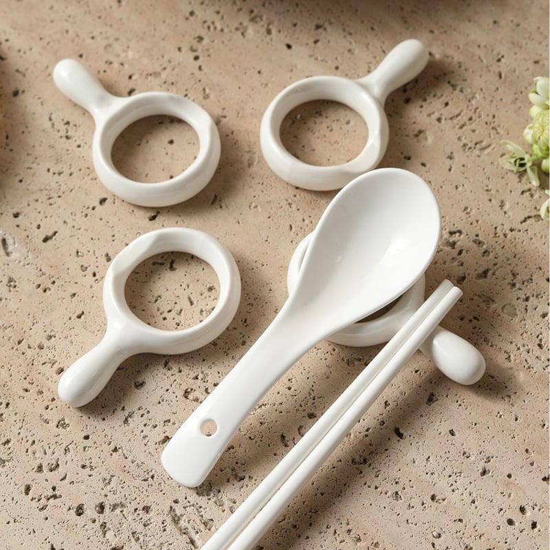 Suport porțelen pentru bețișoare, suport și pernă pentru bețișoare, stil modern minimalist pentru aranjarea mesei la hotel, origine Chaozhou, set din 1 piesă