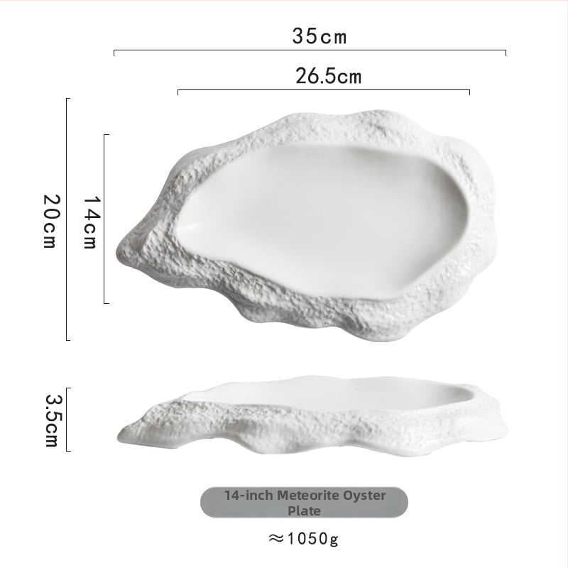 Porcelanski plitki tanjur, nepravilnog oblika, japanskog stila, mikrovalno siguran, pogodan za hotele i obroke