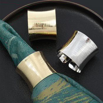 Servetide gredzens rauast, elektroplating, kerge luksus stiil, triibuline muster, kohandamisvõimalus