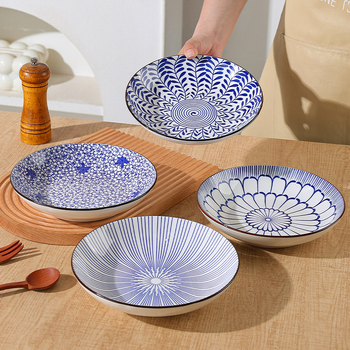 Porcelain County Officer duboka porcelinska ploča s cvjetnim uzorkom u retro podglazurnom završnom sloju