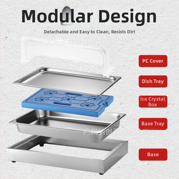 Roostevabast terasest eksponeerimislaud hotellide banketitele — INS stiil, bränd ZHILISHI, mereannide eksponeerimis riiul