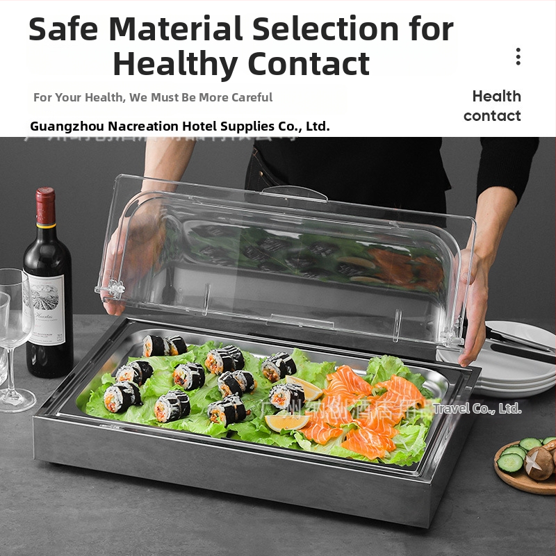 Nerezová oceľová prezentačná stola pre hotelové bankety — INS štýl, značka ZHILISHI, regál na morské plody