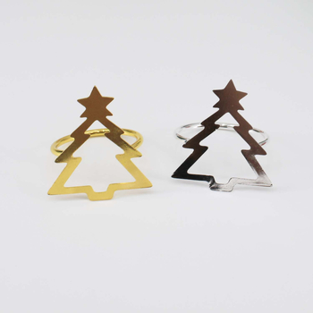 Jõulusalvrätiku rõngad hotellilaua jaoks, plastikust, elektroplaadiga pind, lääne stiil, komplekt 1