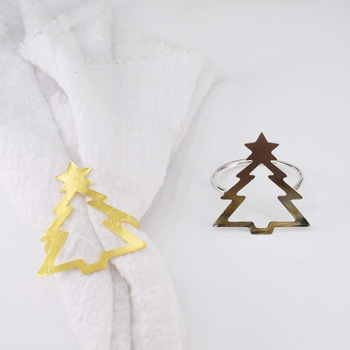 Jõulusalvrätiku rõngad hotellilaua jaoks, plastikust, elektroplaadiga pind, lääne stiil, komplekt 1