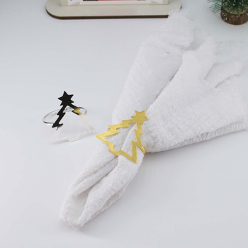 Jõulusalvrätiku rõngad hotellilaua jaoks, plastikust, elektroplaadiga pind, lääne stiil, komplekt 1