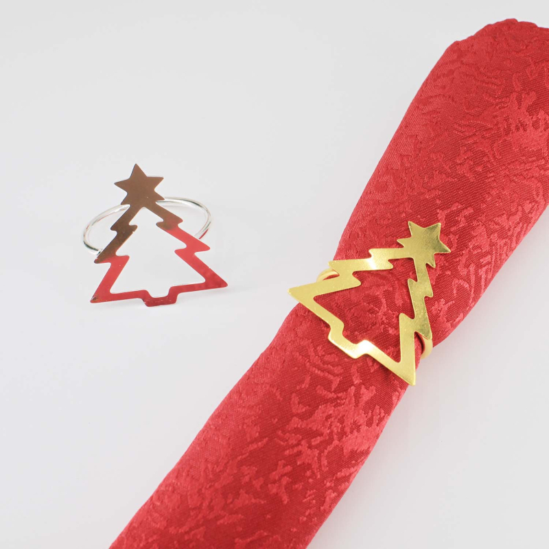 Jõulusalvrätiku rõngad hotellilaua jaoks, plastikust, elektroplaadiga pind, lääne stiil, komplekt 1