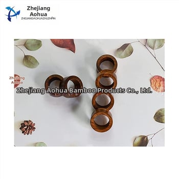 Puidust salvrätiku rõngas, kaasaegne lihtne stiil, viimistlus värvi või õliga, kohandatav pakend, logotüübi trükk