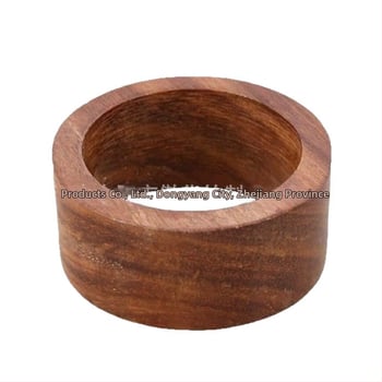 Puidust salvrätiku rõngas, kaasaegne lihtne stiil, viimistlus värvi või õliga, kohandatav pakend, logotüübi trükk