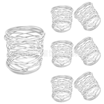 Metallist traadist salvrätiku rõngas - elektroplaaditud, 6-os komplekt, bränd XINYAO, hotellilaua seadistuseks