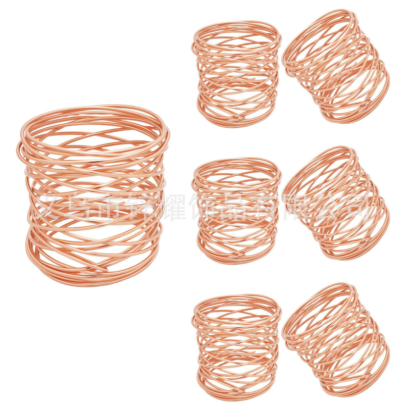 Metallist traadist salvrätiku rõngas - elektroplaaditud, 6-os komplekt, bränd XINYAO, hotellilaua seadistuseks