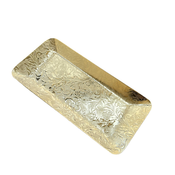 Rostevabast terasest rätikutaldrik hotellidele ja teeruumidele, ruudu kujulises, lillemustriga, elektroplatine viimistlus, Baihao kaubamärk, logotüübi trükk, kohandamine saadaval