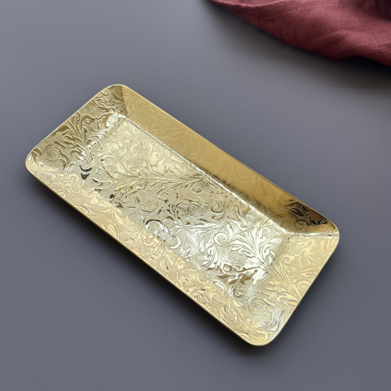 Rostevabast terasest rätikutaldrik hotellidele ja teeruumidele, ruudu kujulises, lillemustriga, elektroplatine viimistlus, Baihao kaubamärk, logotüübi trükk, kohandamine saadaval